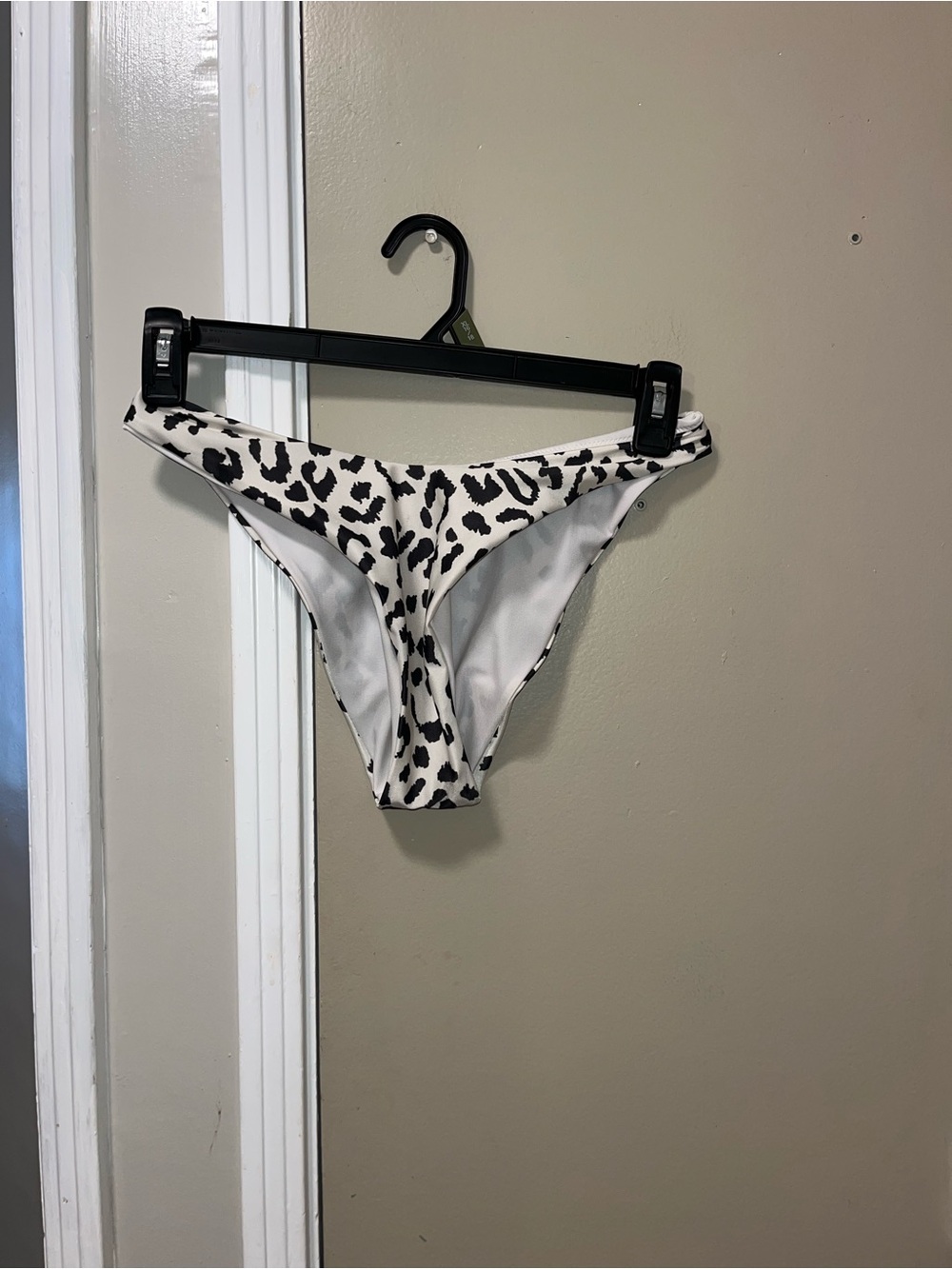 aerie Black & White Leopard Print Bikini Bottoms